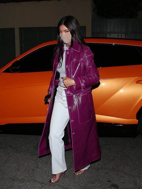 Kylie Jenner Leather Trench Coat
