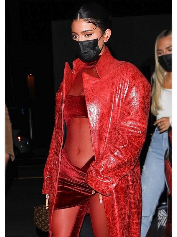 LA Kylie Jenner Red Trench Coat | 29% Off