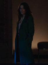 Sex/Life Season 2 Sarah Shahi Green Coat