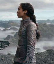 Taylor Russell Brown Leather Jacket Lost In Space