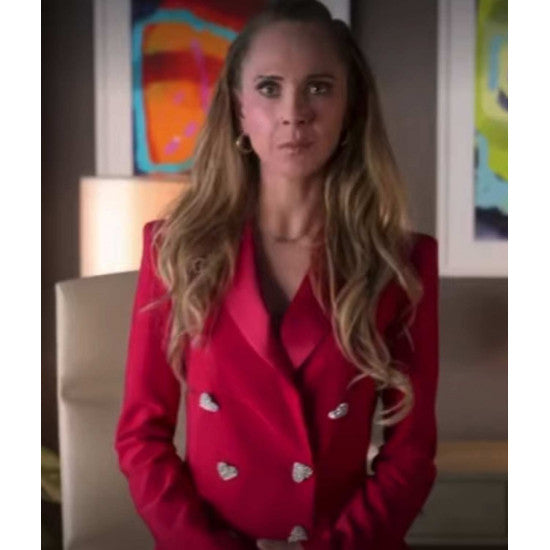 Ted Lasso Keeley Pink Heart Button Blazer