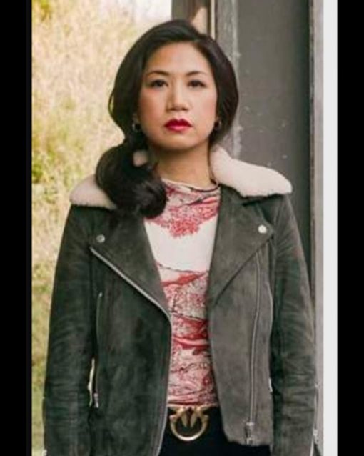 The Equalizer Season 2 Liza Lapira Grey Suede Leather Jacket
