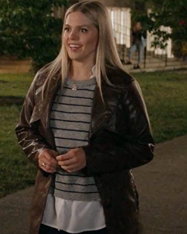 The Sex Lives of College Girls Reneé Rapp Brown Leather Coat