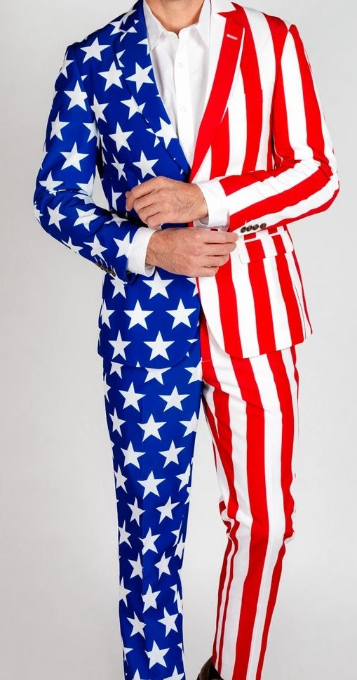 American Flag Stars & Stripes Suit | Bold Patriotic Party Wear Vintage Jacket American Flag Stars & Stripes Suit | Bold Patriotic Party Wear Vintage Jacket