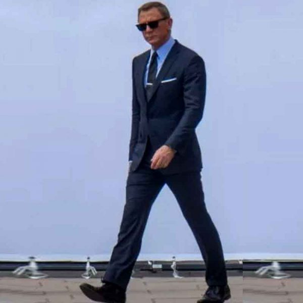 No Time To Die James Bond Navy Blue Check Suit No Time To Die James Bond Navy Blue Check Suit