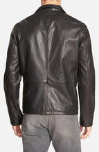 Zip Front Stylish Black Leather Jacket