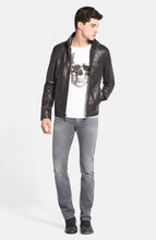 Zip Front Stylish Black Leather Jacket