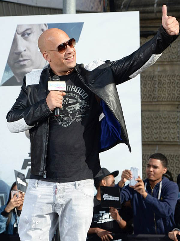 F9 The Fast Saga Vin Diesel Black Leather Jacket - Dominic Toretto