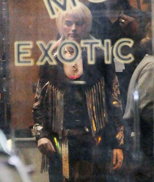 Margot Robbie Birds of Prey Black Fringe Jacket