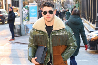 Nick Jonas Green puffer jacket