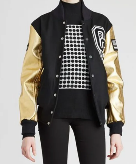 Opening Ceremony Beyonce Black and Golden Letterman Jacket