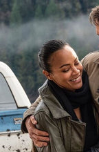The Adam Project Zoe Saldana Leather Coat