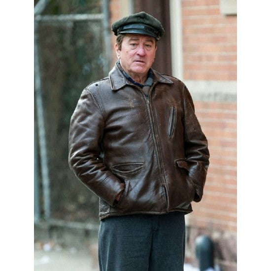 The Irishman Robert De Niro Frank Sheeran Brown Leather Jacket