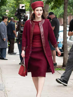 The Marvelous Mrs. Maisel S04 Rachel Brosnahan Maroon Coat