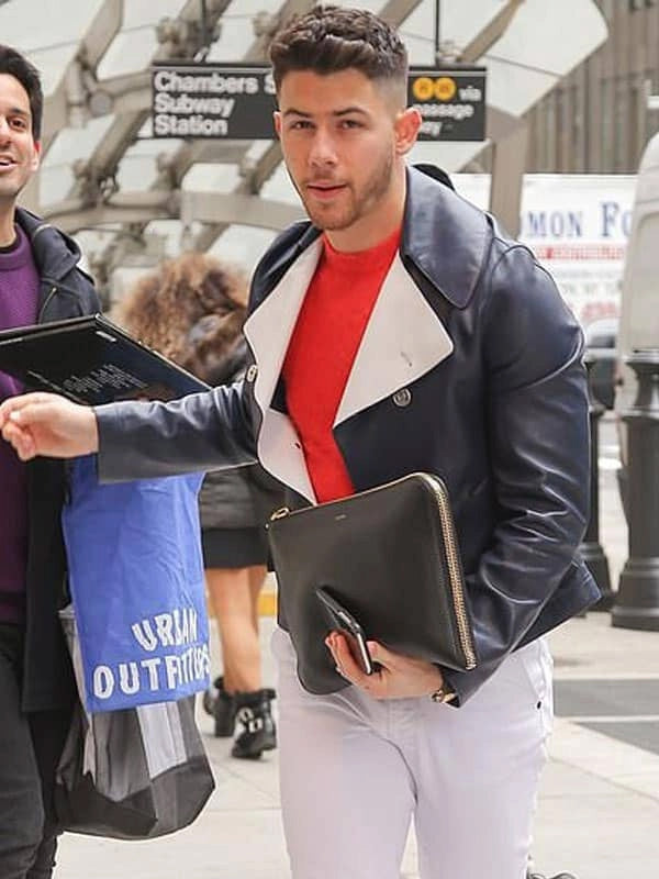 The Voice Premiere NYC Nick Jonas Leather Jacket | 30% Off