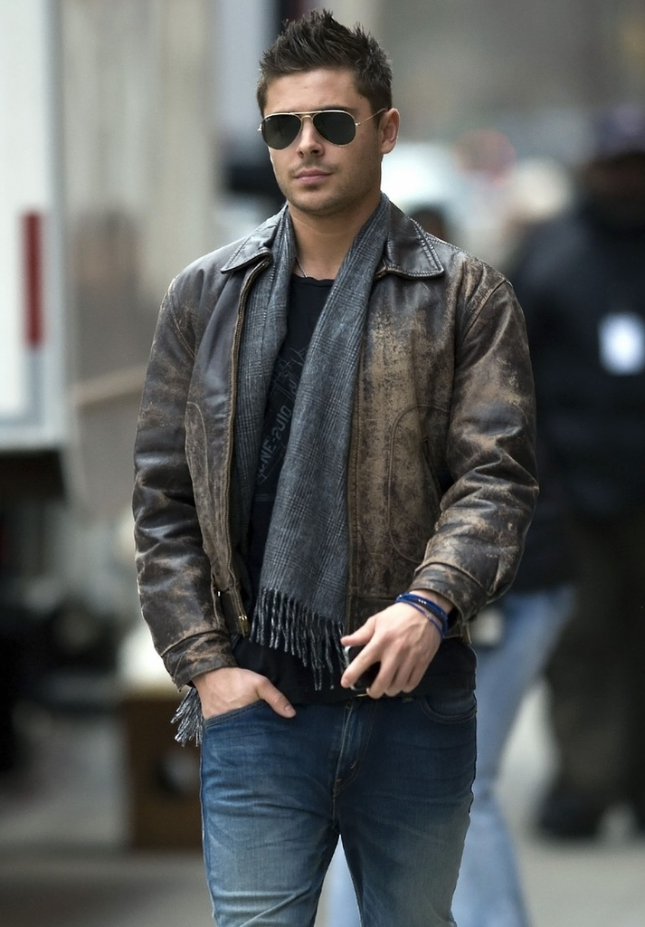 Zac Efron Distressed Leather Jacket 30 Off Vintage Jackets